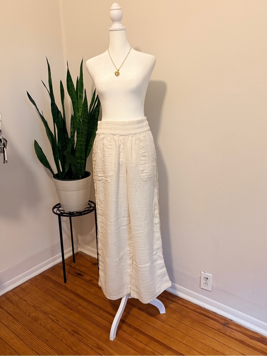 aerie Pants - Aerie | 100% Cotton Cream Wide Leg Pants